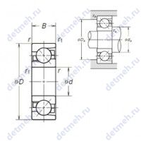 Чертеж подшипника 7204BEA