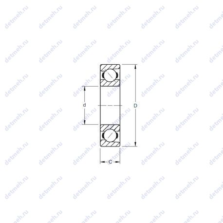 Подшипник 7204WN чертеж