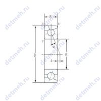 Чертеж подшипника 7208AC