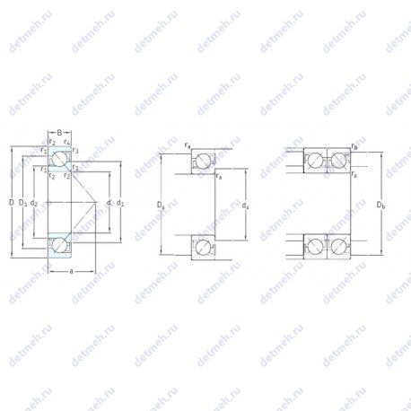 Подшипник 7215BECBPH чертеж