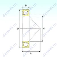 Чертеж подшипника 7280 B