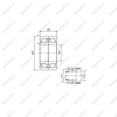 Подшипник 7300CDF чертеж