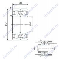 Чертеж подшипника 7301CDB