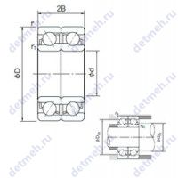 Чертеж подшипника 7301CDF