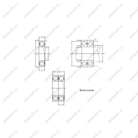 Подшипник 7302CDB чертеж