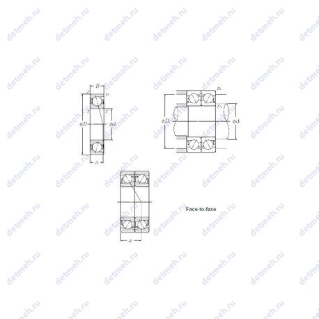 Подшипник 7302CDF чертеж