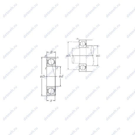 Подшипник 7302C чертеж