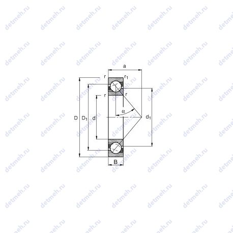 Подшипник 7310-B-JP чертеж