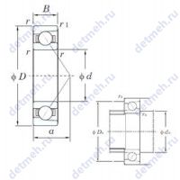 Чертеж подшипника 7414B