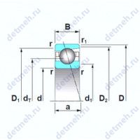 Чертеж подшипника 7910A5TRSU