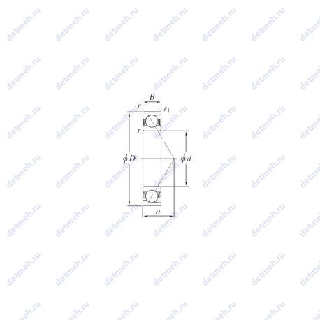 Подшипник AC4029B чертеж