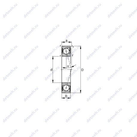 Подшипник B7002-C-2RSD-T-P4S чертеж
