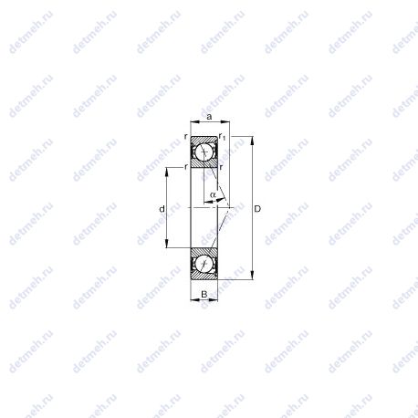 Подшипник B7004-E-2RSD-T-P4S чертеж