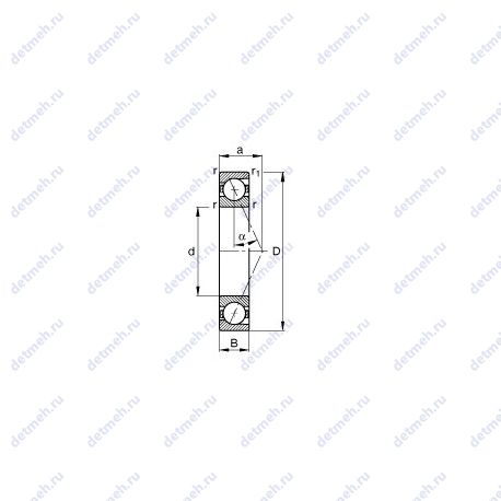 Подшипник B7208-E-T-P4S чертеж