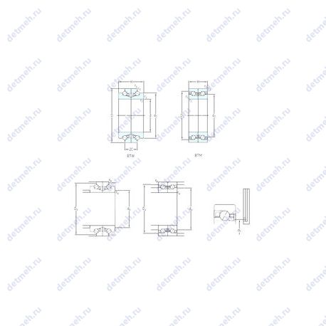 Подшипник BTM 100 BTN9/P4CDB чертеж