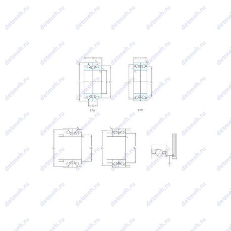 Подшипник BTM 80 BTN9/P4CDB чертеж