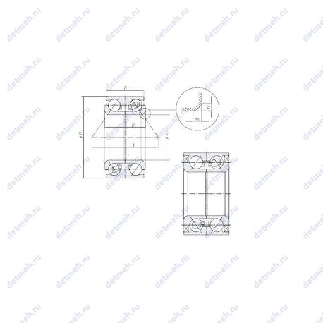 Подшипник DE0690LZCS12PX1/L244 чертеж