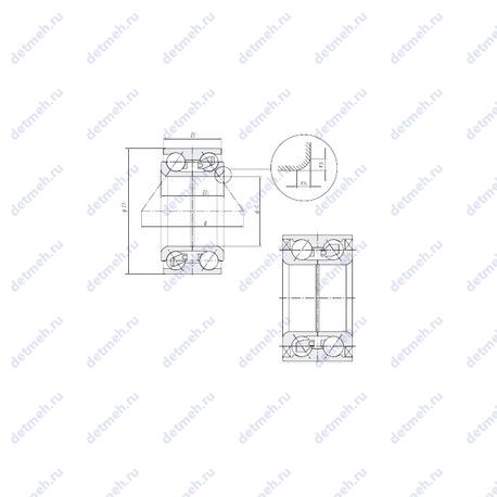 Подшипник DE0787LLCS54/5A чертеж