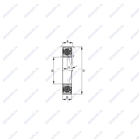 Подшипник HCB7017-C-2RSD-T-P4S чертеж