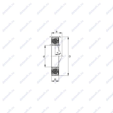 Подшипник HCB7017-E-2RSD-T-P4S чертеж