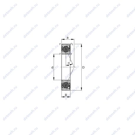 Подшипник HCB71904-E-2RSD-T-P4S чертеж