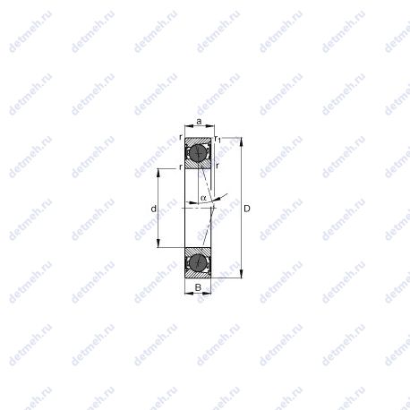 Подшипник HCB7207-C-2RSD-T-P4S чертеж