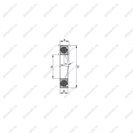 Подшипник HCB7207-C-T-P4S чертеж