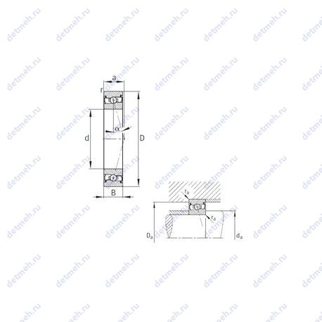 Подшипник HCS7001-C-T-P4S чертеж