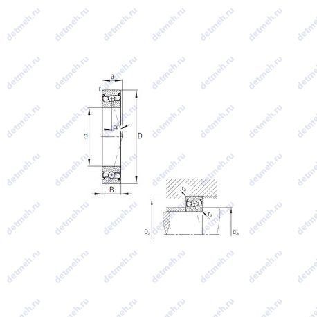 Подшипник HCS7006-C-T-P4S чертеж