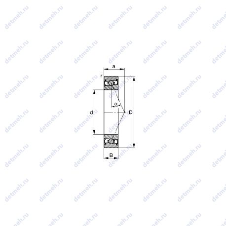 Подшипник HCS7017-E-T-P4S чертеж