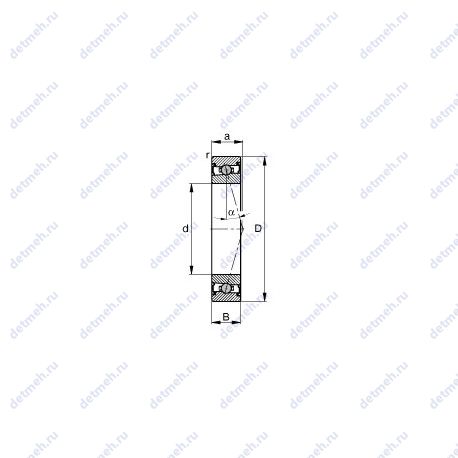 Подшипник HCS71900-C-T-P4S чертеж