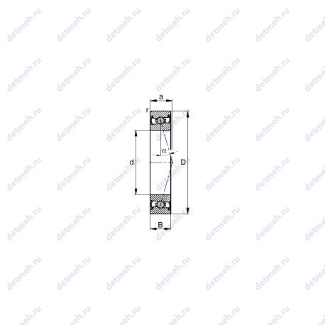 Подшипник HCS71908-C-T-P4S чертеж