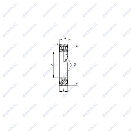 Подшипник HSS7002-E-T-P4S чертеж