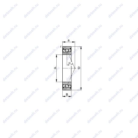 Подшипник HSS71911-E-T-P4S чертеж