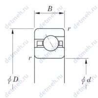 Чертеж подшипника KBA025