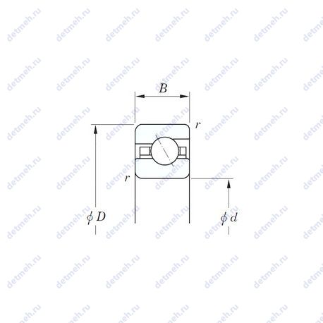 Подшипник KBA075 чертеж