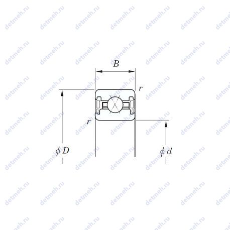 Подшипник KUX110 2RD чертеж