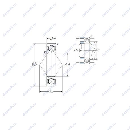 Подшипник QJ 1020 чертеж