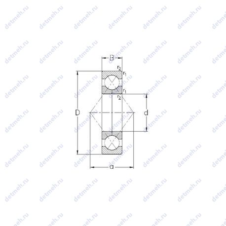 Подшипник QJ207-MPA чертеж