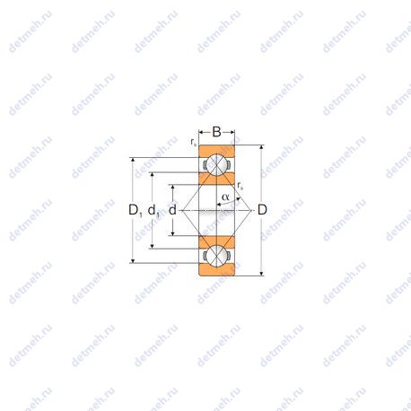 Подшипник QJ222M чертеж