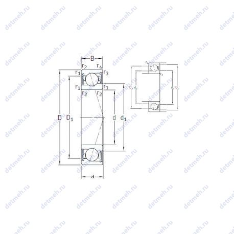 Подшипник S71900 ACE/HCP4A чертеж