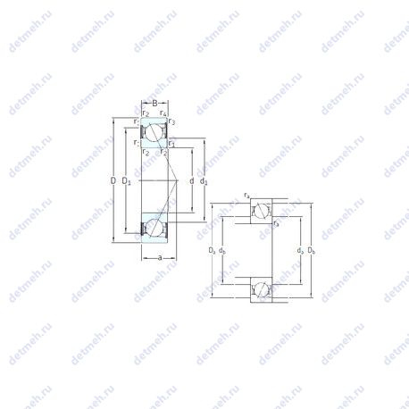 Подшипник S7217 ACD/HCP4A чертеж