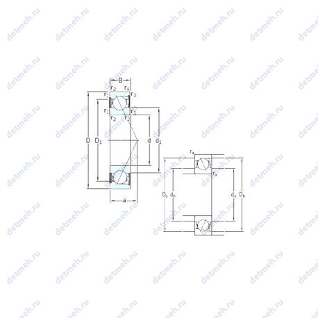 Подшипник S727 ACD/HCP4A чертеж