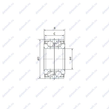 Подшипник V1-38BVV07-22G чертеж