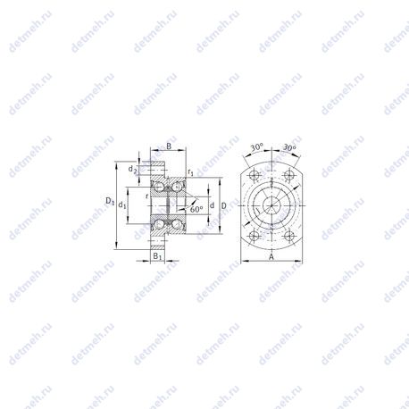 Подшипник ZKLFA0640-2RS чертеж