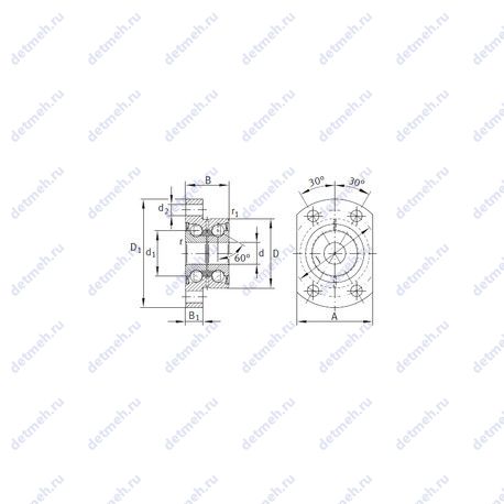 Подшипник ZKLFA0850-2RS чертеж